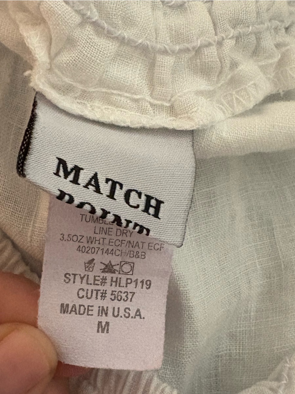 White Lightweight Elastic Waist Linen Pants - Picture 5 of 6
